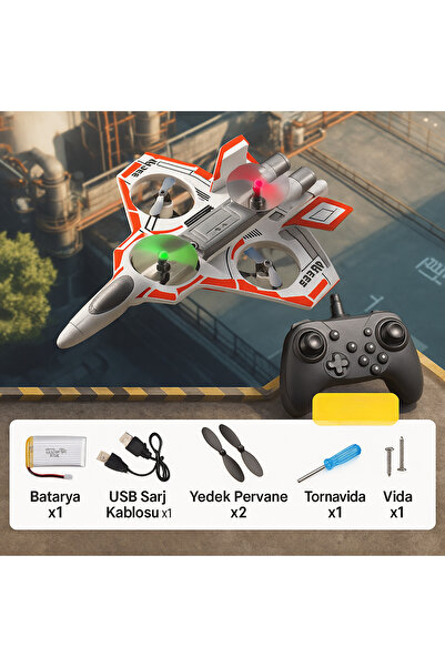 Buldug RC Savaş Uçağı Drone – LED Işıklı, Akrobatik Quadrocopter (Yeşil / Mavi / Turuncu)