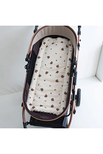 Choice وسادة عربة أطفال سميكة من القطن على شكل دب كرتوني على شكل نجمة وقمر ون...