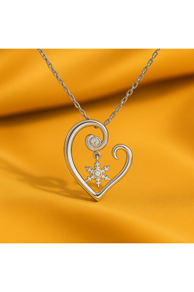Ariş Pırlanta Kalp Kar Tanesi Kolye
