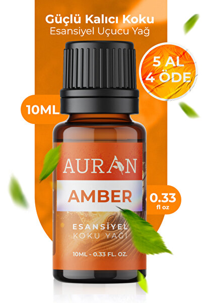 AURAN Amber Saf Esansiyel Uçucu Yağ Buhurdanlık Yağı Difüzör Esansı Aromatera...