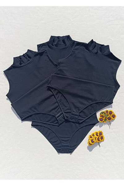 siyalife Γυναικείο φορμάκι 3 τεμαχίων με μαύρο κολάρο και κουμπώματα