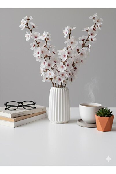 BigSale Διακοσμητικό βάζο από σκυρόδεμα με ρίγες πλάτους 15 εκ.