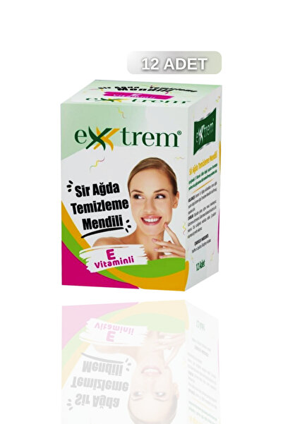 EXXTREM Sir Ağda Temizleme Mendili - Ağda Sonrası Temizleme Mendili - E Vitaminli 12 Adet