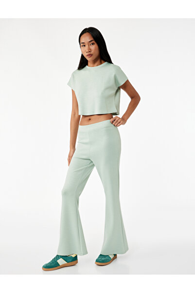 Koton Scuba Kumaş Slim Fit İspanyol Paça Pantolon