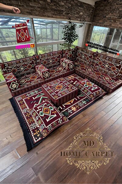 mdhomecarpet Şark Köşesi Takımı %100 Yerli Üretim | Özel Dokuma Kumaş | 10 cm...