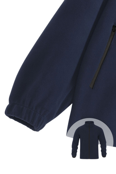 GENIUS STORE Fleece pentru bărbați Bato cu guler și buzunar cu fermoar complet Fleece BATO-POLAR