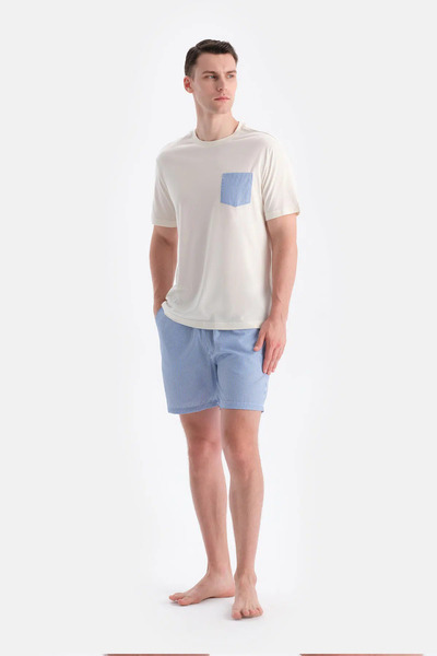 Eros Pocketed Short Sleeve T-Shirt Shorts Set