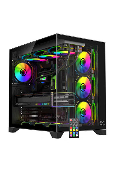 GAMETECH Prime V2 Kumandalı ARGB 7x120mm Fanlı Özel Tak Çıkar Vidasız Kapaklar Gaming Bilgisayar Kasası