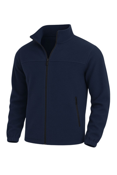 GENIUS STORE Fleece pentru bărbați Bato cu guler și buzunar cu fermoar complet Fleece BATO-POLAR