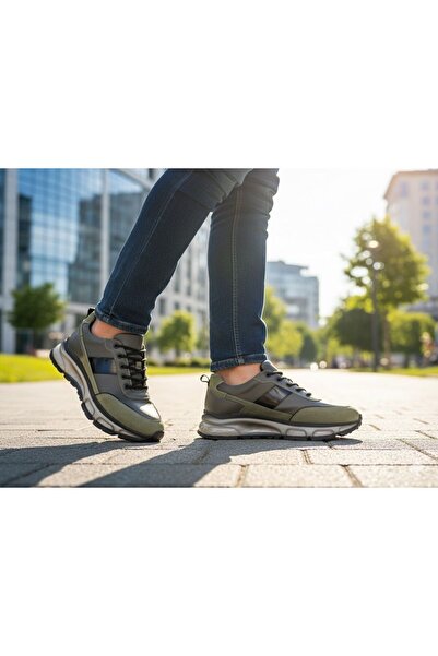 ATA AYAKKABI Men's Daily Seasonal Genuine Leather Shoes Lightweight Sole Orthopedic Lace-Up