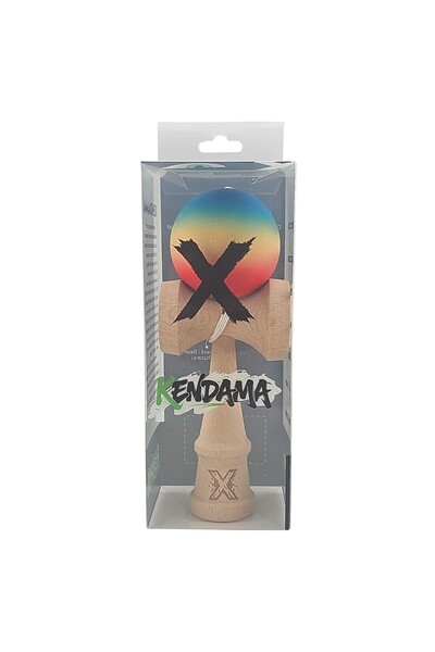 Bibilel Kids Kendama X Original Professional Wooden Rubber Grip 18 cm Red/Yellow/Blue