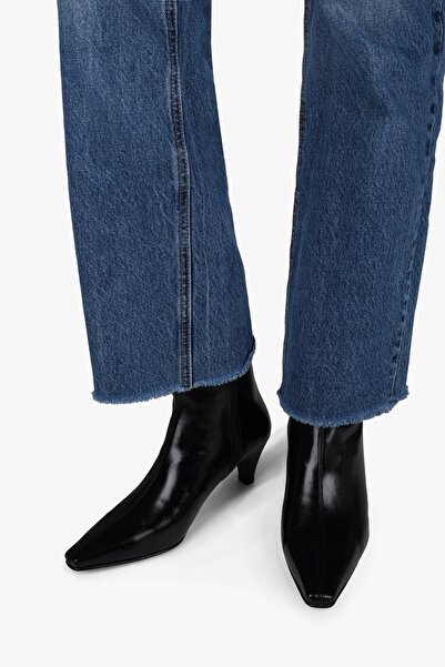 Shoeberry Γυναικείες μπότες με κοντό τακούνι Lulu Black Shiny Skin