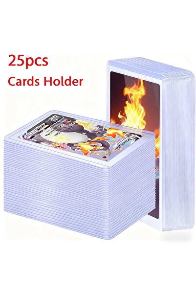 Choice White 25pcs 25pcs Card Sleeves Holder Game Cards PVC Hard Plastic Toy ...