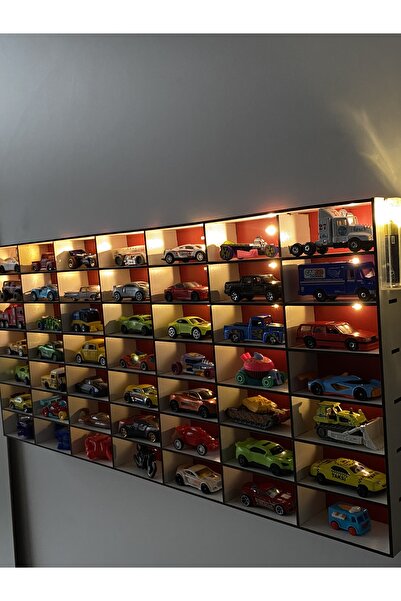 Home Işıklı Oyuncak Araba Garajı Duvara Monte Oyuncak Işıklı Araba Rafı