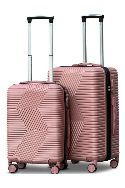 ZAAPPY Lightweight 2PCS SET (20/24 Inch) ABS Luggage Hard Shell Trolly with smooth spinner wheels
