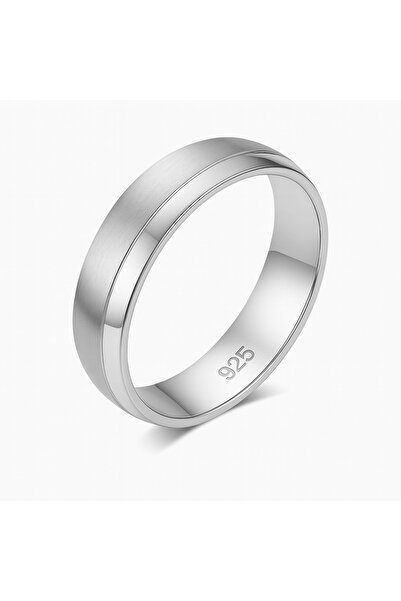 deren gümüş 5mm Mat Parlak Erkek Gümüş Alyans Yüzük 925 ayar saf gümüş