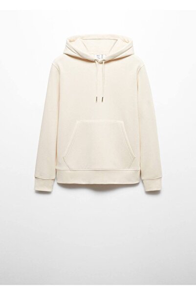 MANGO Man Kapüşonlu pamuklu kanguru sweatshirt