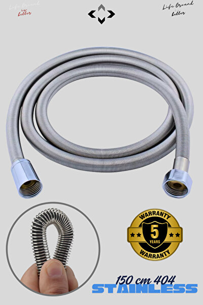 LİGROUND YAYLI ÇELİK SPİRALLİ 150 CM DUŞ HORTUMU Yüksek Dayanıklı Kopmaz Sızd...