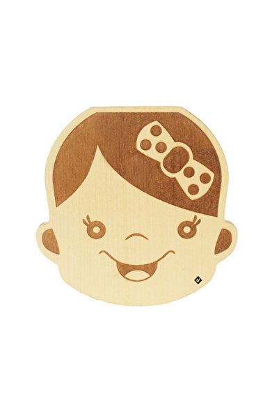 velve Cutiuta din lemn pentru pastrarea dintilor de lapte - fetita, Maro