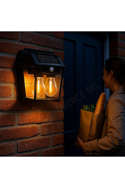 oem home Lampa solara LED pentru exterior 28W cu 2 becuri