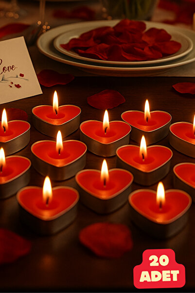 Baloncu Dede 20 Adet Kalpli Mum Sevgililer Günü Yıl Dönümü