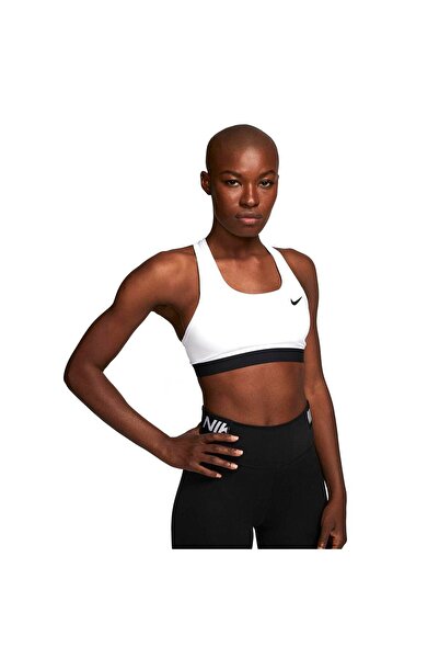 Nike Sutien sport pentru femei Swoosh cu susținere medie, fără căptușeală