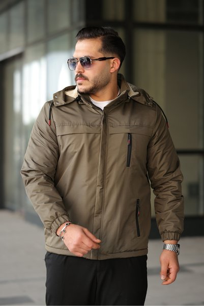 FASİON معطف شتوي فروي رجالي مقاوم للماء والرياح