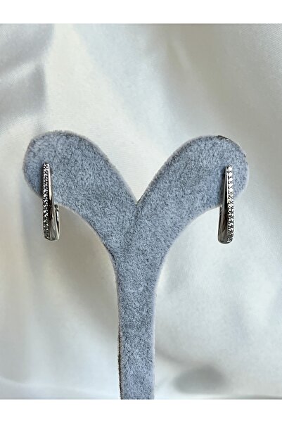 yeknova Xuping Gümüş Renginde Taş Detaylı Klipsli Zarif Model Kararmaz Kadın Küpe