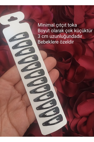 MutluBiDünya 10 Adet Bebek Çıtçıt Tokası Yenidoğan Tokası Az Saçlı Bebek Toka...