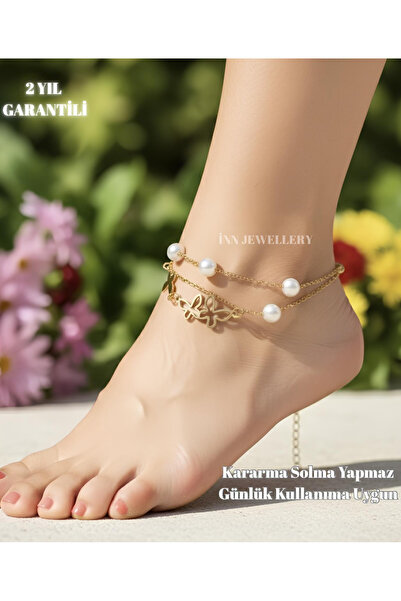 İNN JEWELLERY سوار خلخال من الفولاذ المقاوم للتشويه ومضاد للحساسية - مجسم