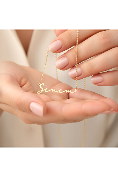 İNDİGO TAKI Yatay Imza Isimli Gümüş Kolye