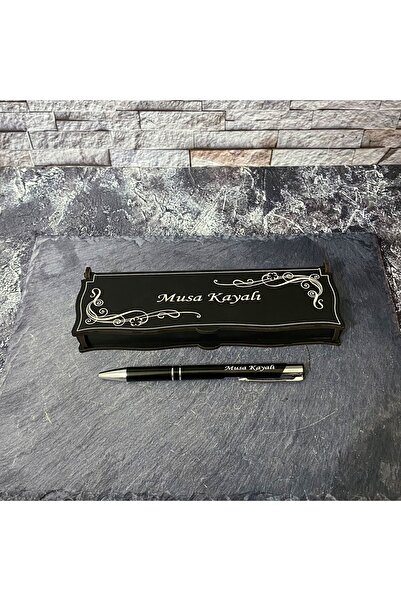 Sanat Hediyelik Isme Özel Metal Tükenmez Kalem Isimli Ahşap Kutu Seti / Öğretmen / Yılbaşı Hediyesi / Babalar Günü