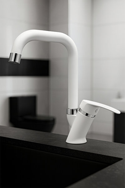 KUSTAR Oviedo Beyaz Mix Aç Kapa Kısa Banyo Lavabo Bataryası