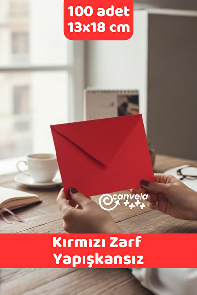 İstisna 100 Adet 13*18 Kırmızı Davetiye Lüks Tebrik Kartı Mektup Mühür Cüzdan...