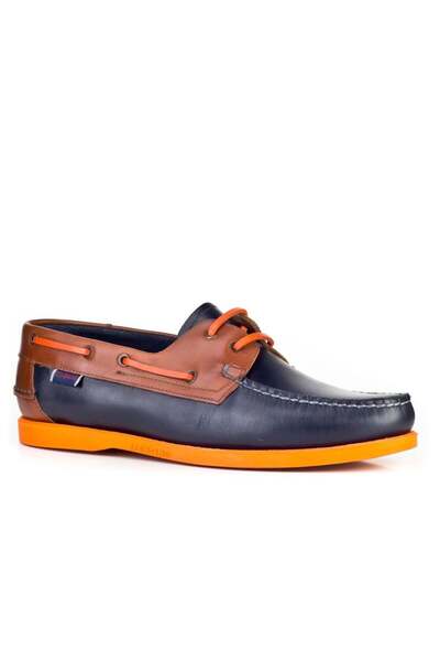 Cabani Genuine Leather Navy Blue Men's Shoes