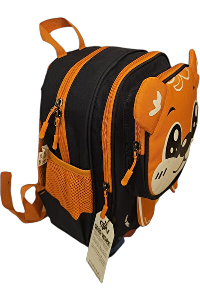 wellwich Orange Cute Figured Kindergarten Bag Set