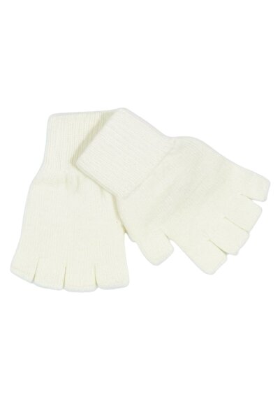 AXE SPORTSWEAR قفازات تريكو شتوية محبوكة بنصف إصبع بدون أصابع للأطفال من الجنسين من عمر 9 إلى 15 عامًا