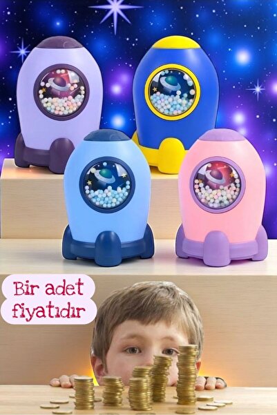 03591 ENCRYPTED METAL TOY ROCKET PIGGY BANK IS A PIECE