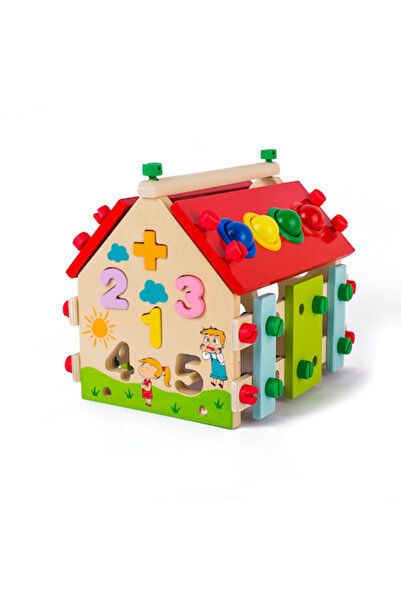 Toyska Multifunctional Montessori 4 in 1 wooden house, 23x16 cm