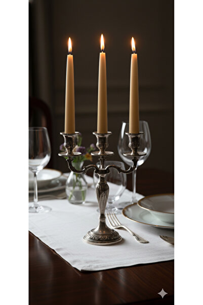 Gizemli Home Hardal Şamdan Mum 4 Lü Set