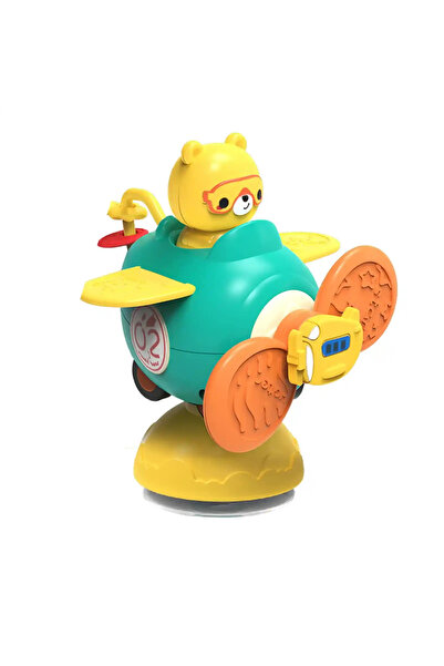 Toyska Jucarie zornaitoare cu ventuza si spinner, Avion , multicolor