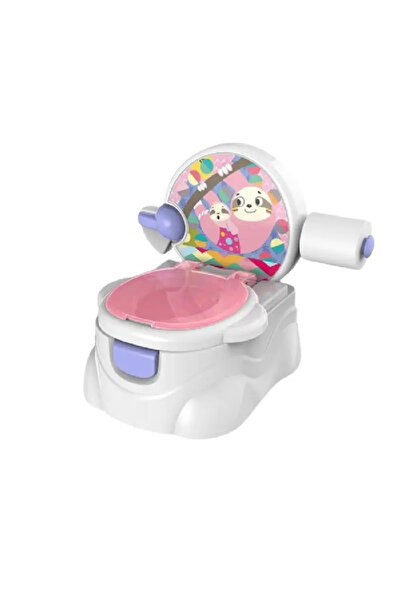 Toyska Musical potty with paper holder Happy Bear, pink