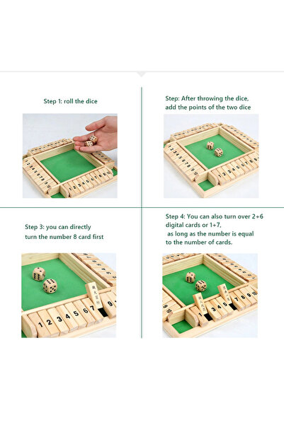 Toyska Wooden Shut the box game, 2-4 players, nature