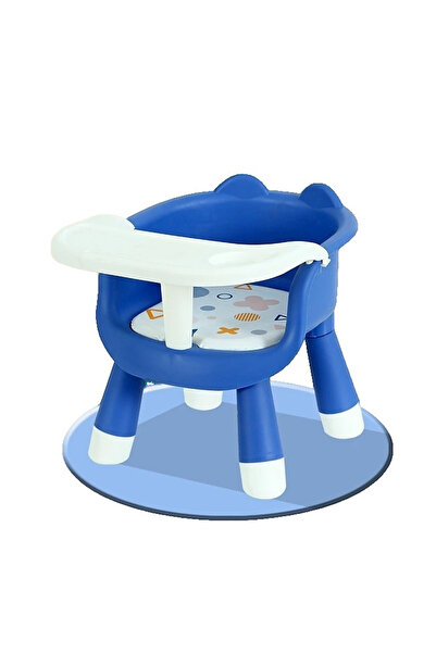 Toyska Scaun de Masa pentru Copii 2 in 1, Tavita Detasabila, Spatar Ergonomic, +6 Luni, Albastru