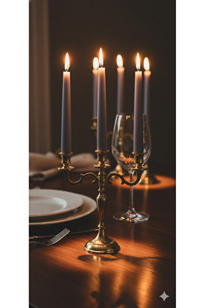 Gizemli Home 4 Lü Gri Şamdan Mumu