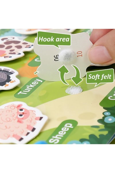Toyska Carte educativa cu stickere reutilizabile Busy Book - Animale, 10 activitati