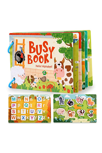Toyska Carte educativa cu stickere reutilizabile Busy Book - Alfabet, 10 acti...