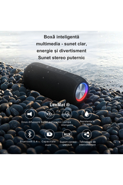 LexMat Boxa portabila Bluetooth : rezistenta la apa IPX7