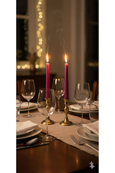 Gizemli Home 2 Li Mürdüm Renk Şamdan Mum