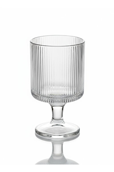 İnova Home Decor Cizgili Desen Ayaklı Su Bardagı 6 lı